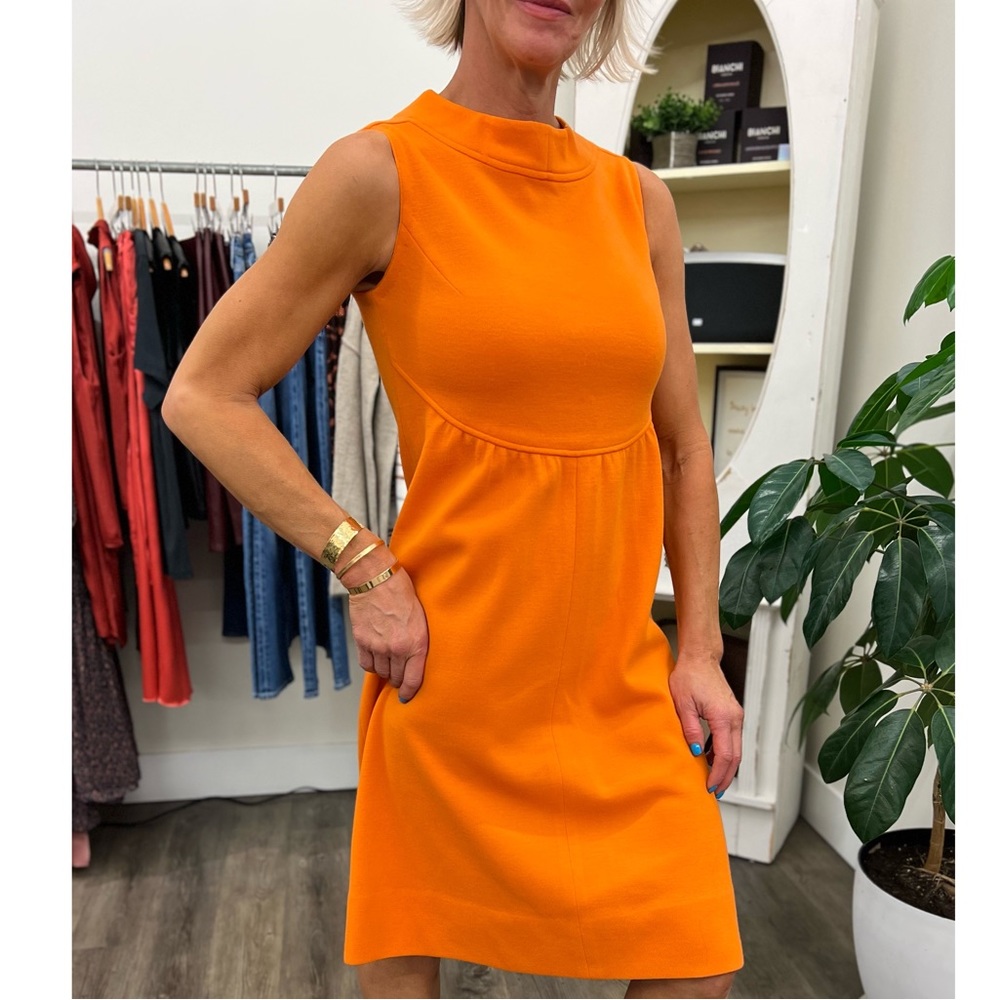 1960s orange Kimberly 100% wool dress